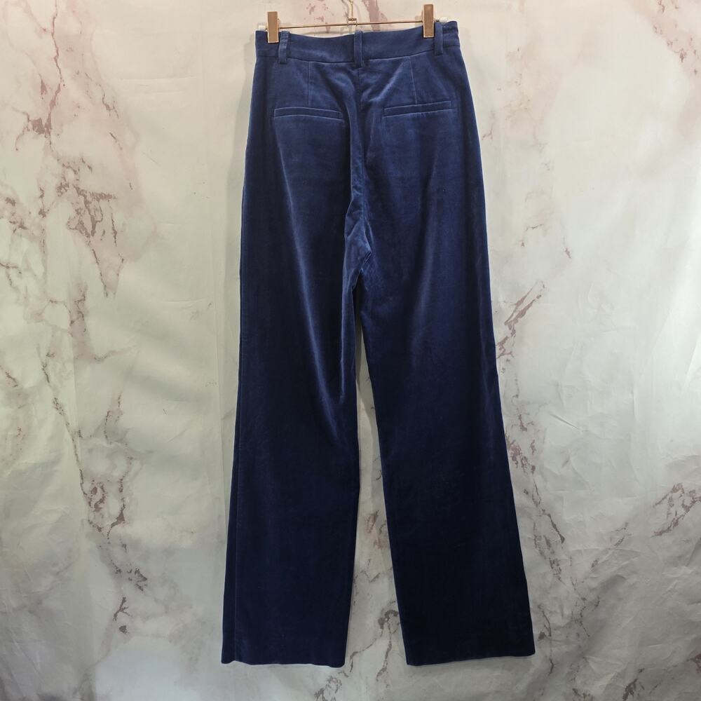 & Other Stories Pants Womens 2 26 Blue Velvet High Rise Bootcut Boot Chino